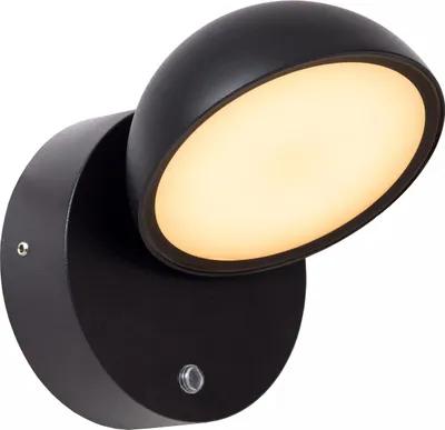 Immagine prodotto di Lampada da parete mobile per esterni nera con sensore crepuscolare incorporato LED 12W FINN Lucide