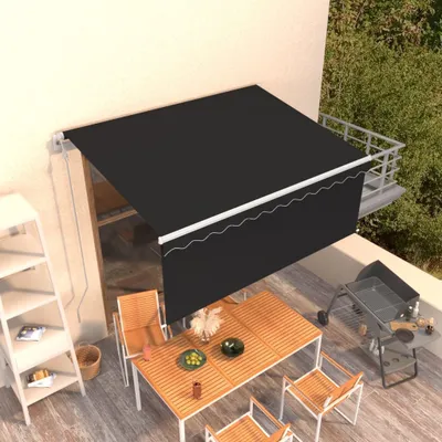 Produktbild von The Living Store Markise Automatisch Einziehbar mit Volant 3x2,5 m Anthrazit
