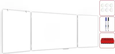 Immagine prodotto di Lavagna magnetica cancellabile a secco bianca "trittico" 100x150 // 300 cm