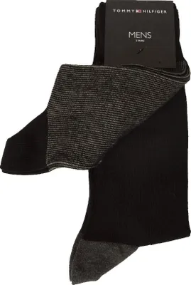 Obrázok produktu pre Pánske ponožky TH TOMMY HILFIGER, 2 páry nízkych bavlnených ponožiek v rôznych farbách, tovar č. 701218577, SOCKS 2 KS, veľkosť 43–46 /  US 10 - 12 / EU 43 - 46 / UK 9 - 11, bavlna 62 %, polyamid 36 %, Elastan 2 %