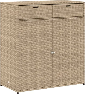 Produktbild von vidaXL Gartenschrank Beige 105x55x113 cm Poly Rattan