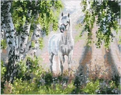 Produktbild von Diamentmosai̇k "Rumak Im Birkenwald", Kreativ, 30X40 Cm