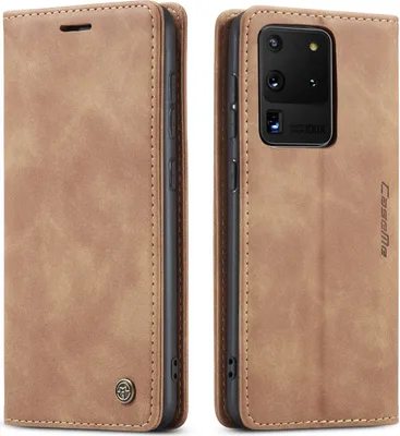 Produktbild von Samsung Galaxy S20 Ultra Hülle, LaimTop Retro Kunstledertasche mit Standfunktion Schutzhülle für Samsung Galaxy S20 Ultra 5G Braun