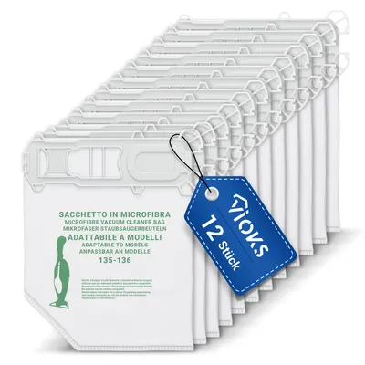 Produktbild von Staubsaugerbeutel Set 12x Staubsaugertüten für Staubsauger 135 136 Kobold