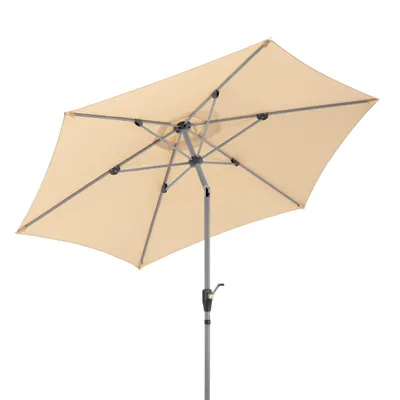 A rectangular patio umbrella is shown from below against a white background.