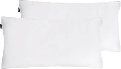 Zdjęcie produktu dla BELIANI Zestaw 2 poduszek bawełnianych puchowych biały 40 x 80 cm średnio miękka prostokątna