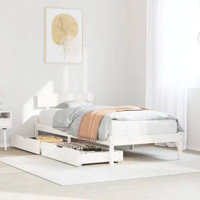 Produktbild von Maison Exclusive - Massivholzbett ohne Matratze Weiß 90x200 cm Kiefernholz
