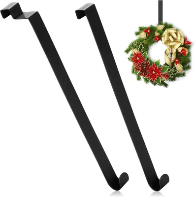 Imagen del producto de Ganchos de acero inoxidable, 26 cm, paquete de 2 unidades, para adornos de puerta