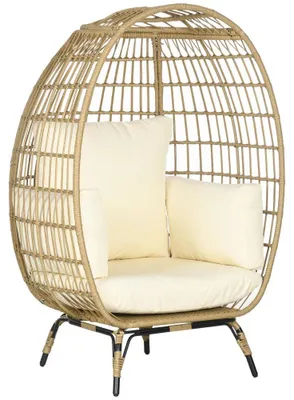 Immagine prodotto di Sedia da giardino - Sedia da balcone - Poltrona relax - Poltrona alta - Con piedini regolabili - Con cuscino spesso