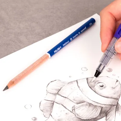 Produktbild von Milan Schachtel Mit 3 Wasserlöslichen Graphitstiften 2b Grau Grau One Size