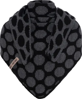 Produktbild von Knit Factory Liva Dreiecksschal - Schwarz/Anthrazit - 180x75 cm