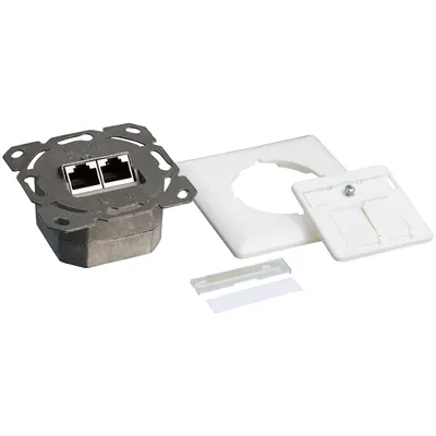A network connection socket and its components are laid out on a white background.