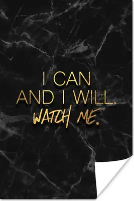 Produktbild von MuchoWow® Poster Zitate - Marmor - Gold - Schwarz 20x30 cm - Papierdruck
