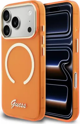 Image de Étui Guess Iml Script Metal Magsafe pour   iPhone 17 Pro Orange
