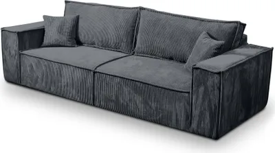 Produktbild von FEDVE Schlafsofa Sofa Sekwana Funktionssofa Bettsofa Bettkasten Minimalistisches Design Stil Dunkelgrau (Poso 34)