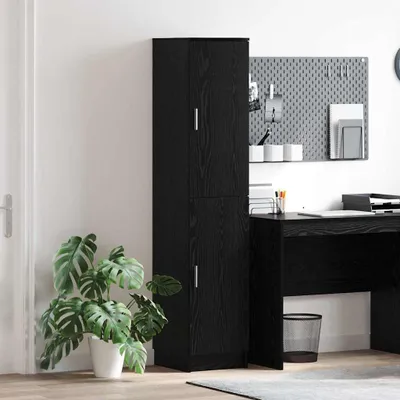 Image de Maison Exclusive - Buffet haut aspect chêne noir 35 x 39 x 168 cm