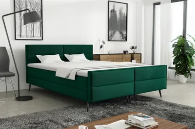 Produktbild von Boxspringbett Schlafzimmerbett GRANADA 140x200cm Stoff Monolith Flaschengrün