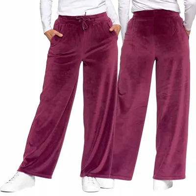 Produktbild von Damen-Palazzo-Hose aus Samt mit hohem Bund, weich, MORAJ L VIOLET