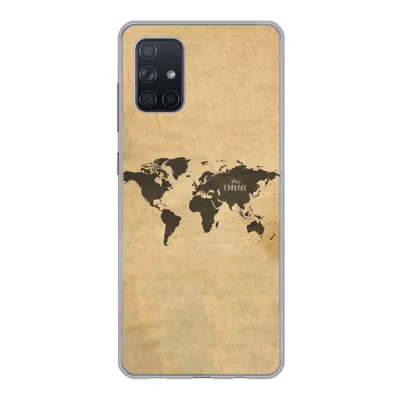 Produktbild von MuchoWow® Handyhülle Schutzhülle Hülle für Samsung Galaxy A51 Weltkarte - Vintage - Erforschen Silikon Softcase Handy Hülle - Schutzabdeckung