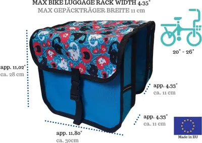 Produktbild von FAHRRADTASCHE Fahrrad 20-26'' Kinder Satteltasche Doppel 49 - Midi - Katze