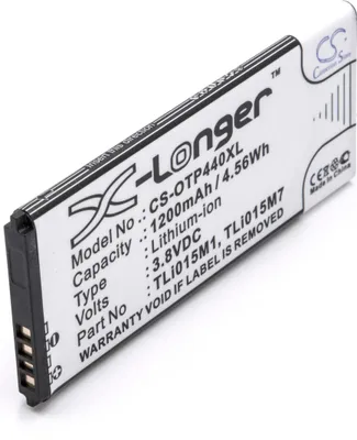 Produktbild von vhbw Akku Ersatz für Alcatel TLi015M7, TLi015M1, TLi015MA für Handy Smartphone Telefon (1200 mAh, 3,8 V, Li-Ion)