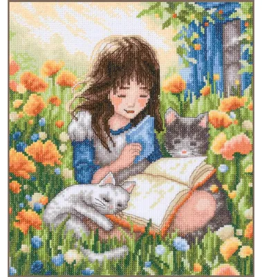 Obrázek produktu pro Sada pro výšivku křížkem Vervaco "Relaxace na zahradě", rozměry 23x25 cm