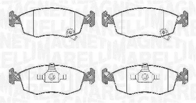 Immagine prodotto di MAGNETI MARELLI 363916060428 - Kit pastiglie freno anteriori per FIAT 500 (312), Panda hatchback (312, 319), 500e, New 500 cabrio (332) e per LANCIA