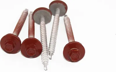 Produktbild von Bohrschrauben REFABO Plus, 6,0x75mm, 100 Stück, E19, Bimetall, RAL8012 (Rotbraun)
