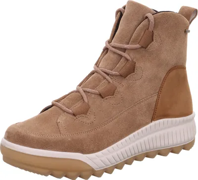A single beige boot is shown against a white background.