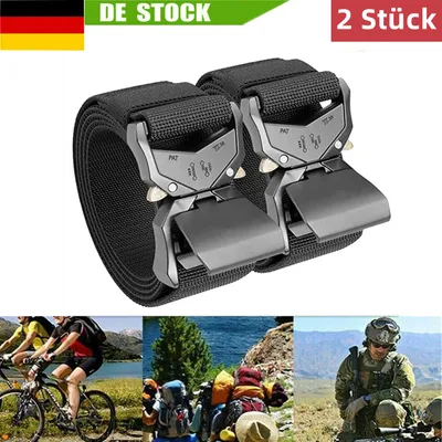 Produktbild von 2 Stück Herren Armee Militär Military Gürtel Taktischer Gürtel Belt Nylon Schnalle