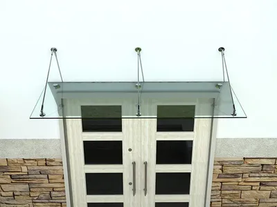 Immagine prodotto di Glaswerk Westfalen - (3STB) Pensilina in vetro trasparente 250x90 cm con supporto