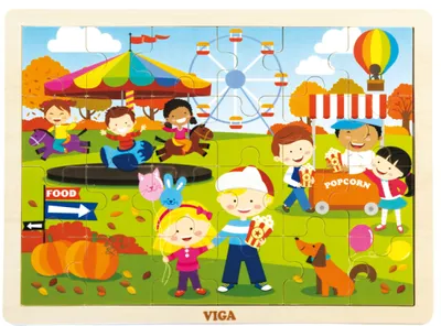 Produktbild von VIGA Herbstliches Holzpuzzle 24 Elemente