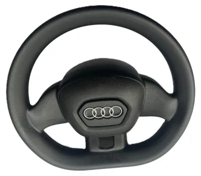 Produktbild von Ferbedo Audi Kinderfahrzeug-Lenkrad schwarz mit Hupe – Passend für Rolly Toys, BIG & Ferbedo (10 mm Aufnahme)