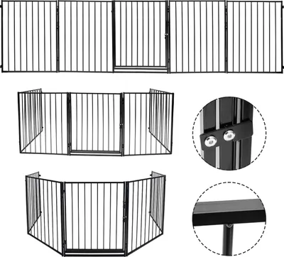 Produktbild von TolleTour Kaminschutzgitter 5x Schutzgitter 300x75cm Ofenschutzgitter Sicherheitstür Tierschutzgitter Absperrgitter Konfigurationsgitter