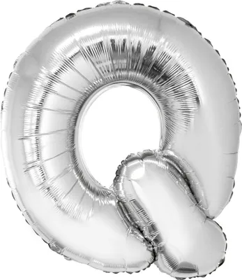 Produktbild von XXL Buchstaben Folienballon 100 cm - Silber Buchstabe Q