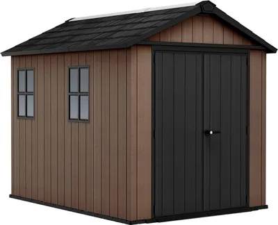 Produktbild von Keter K262008, Kunststoff-Schuppen, A-Rahmendach, Schwarz, Braun, 5,24 m², 2300 mm