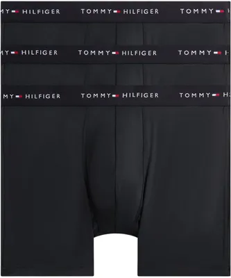 Produktbild von Tommy Hilfiger Herren 3er Pack Boxershorts Briefs mit Logobund, Schwarz (Black/Black/Black), XL