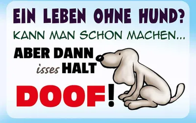 Produktbild von vianmo Holzschild 12x18 cm ein Leben ohne Hund halt doof Tier Haustier