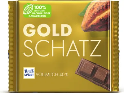Produktbild von Ritter Sport Tafelschokolade Goldschatz 250 g Verpackung
