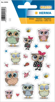 Produktbild von HERMA Sticker Euli & Friends 21 MAGIC Sticker Glitzer-Effekt für Groß und Klein