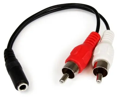 Image de StarTech.com 0.152m 3.5mm - 2xRCA m/f câble audio 0,152 m Noir