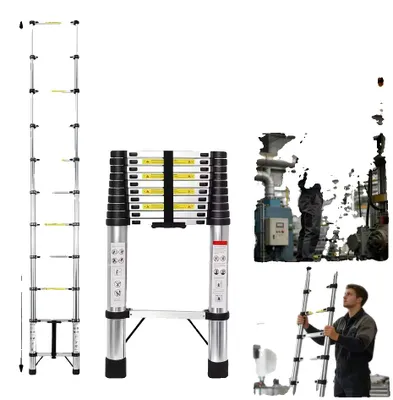 Obrázek produktu pro Teleskopický žebřík, kompaktní provedení, nosnost 150 kg, 3,2 m