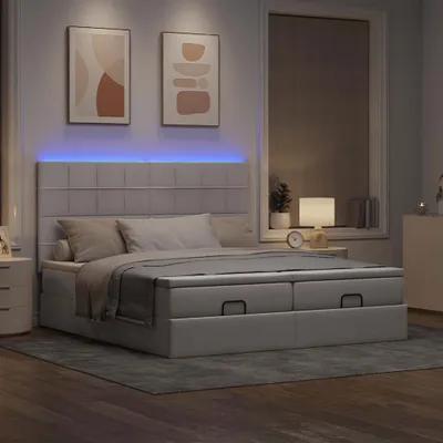 Produktbild von Maison Exclusive - Ottoman-Bett mit Matratzen & LEDs Taupe 200x200 cm Stoff