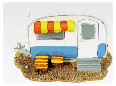 Produktbild von Spardose Wohnwagen 14 cm Reisekasse Urlaubsspardose, Mehrfarbig, 9 x 14 x 11 cm