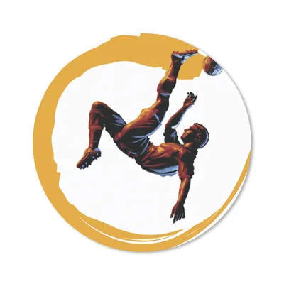 Produktbild von MuchoWow® Mauspad Mousepad Illustration eines Fußballers, der einen Fallrückzieher macht - Jungen - Mädchen - Kinder 30x30 cm - Mousepads - Maus Mat - Pad - Mausunterlage - Tischunterlage - Schreibtischmatten