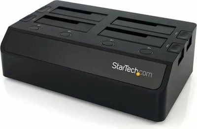 Produktbild von StarTech.com USB 3.0 4 Bay 2,5" / 3,5" SATA III Festplatten / SSD Dockingstation mit UASP und zwei Lüftern, HDD, SSD, SATA, Serial ATA II, Serial ATA III, 2.5,3.5", 8 TB, USB 3.2 Gen 1 (3.1 Gen 1) Type-B, Schwarz