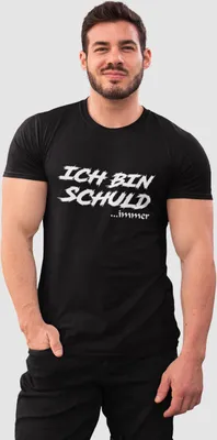 Produktbild von T-Shirt Sprüche Ich bin Schuld Immer Schwarz/Weiß 4XL