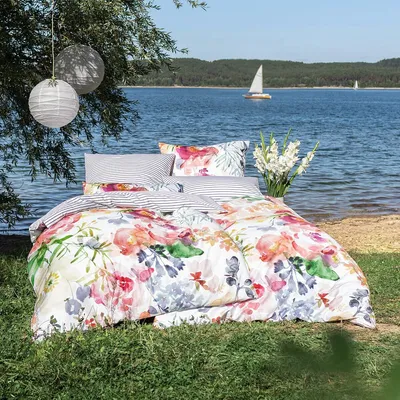 Produktbild von Estella Mako-Satin Bettwäsche Rose multicolor 155x220 cm + 80x80 cm