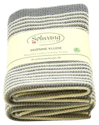 Produktbild von Solwang Wischtücher mit Streifen Grau / Natur 2er Set Tücher Wischlappen