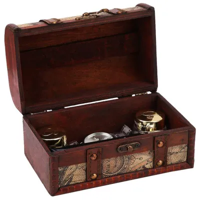 Produktbild von Vintage-Schmuckkästchen – Aufbewahrungsbox aus Holz – Für Halsketten/Ringe/Armbänder – Dekoration für Zuhause – 1 Stück – Hochwertige Qualität